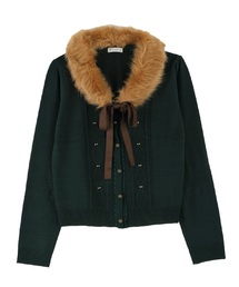 axes femme | ファーティペット付カーデ(カーディガン/ボレロ)