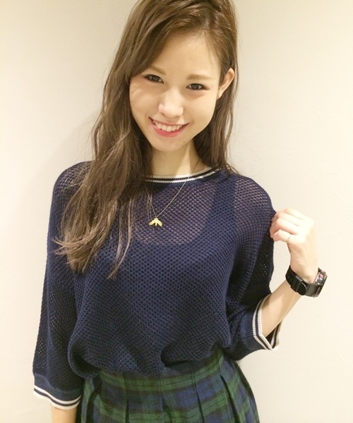 Chico(チコ)の「衿ラインすかし柄ニット(ニット/セーター・レディース・ホワイト/グレー/ネイビー・FREE)」の3枚目の写真