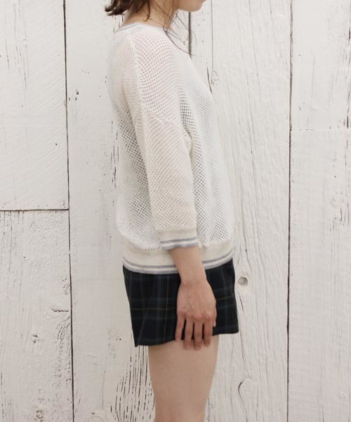 Chico(チコ)の「衿ラインすかし柄ニット(ニット/セーター・レディース・ホワイト/グレー/ネイビー・FREE)」の8枚目の写真