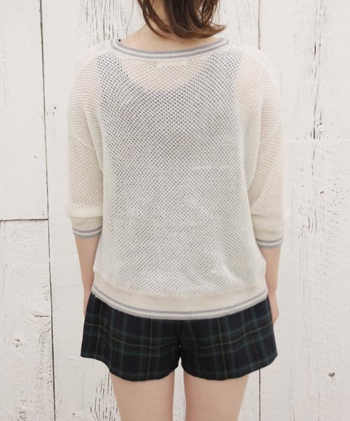 Chico(チコ)の「衿ラインすかし柄ニット(ニット/セーター・レディース・ホワイト/グレー/ネイビー・FREE)」の7枚目の写真