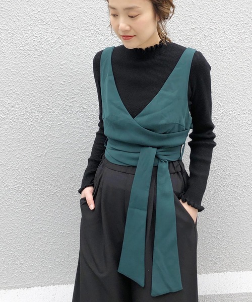 PICCIN（ピッチン）の「キャミソール型リボン付きビスチェ（その他トップス・レディース・ネイビー/イエロー/グリーン・FREE）」の2枚目の写真