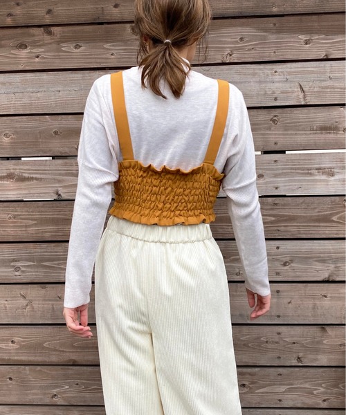 PICCIN（ピッチン）の「キャミソール型リボン付きビスチェ（その他トップス・レディース・ネイビー/イエロー/グリーン・FREE）」の6枚目の写真