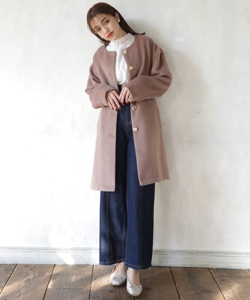 one after another NICE CLAUP(ワンアフターアナザーナイスクラップ)の「ハイウエストデニムパンツ(デニムパンツ・レディース・アイボリー/ネイビー/ベージュ/ブラック・SMALL/MEDIUM)」の10枚目の写真