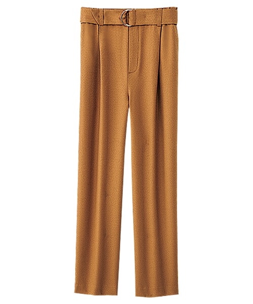 BELLUNA PLUS（ベルーナ）の「ウーリッシュ素材ベルト付ワイドパンツ５６丈（その他パンツ・レディース・キャメル/ピンク系その他/テラコッタ/ブラック/ネイビー/ベージュ/カーキ/オリーブ・SMALL/MEDIUM/LARGE/X-LARGE）」の7枚目の写真