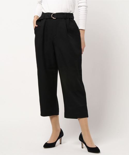 BELLUNA PLUS（ベルーナ）の「ウーリッシュ素材ベルト付ワイドパンツ５６丈（その他パンツ・レディース・キャメル/ピンク系その他/テラコッタ/ブラック/ネイビー/ベージュ/カーキ/オリーブ・SMALL/MEDIUM/LARGE/X-LARGE）」の16枚目の写真