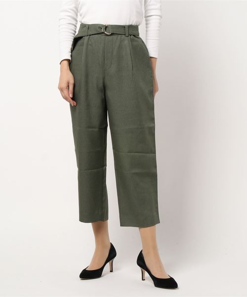 BELLUNA PLUS（ベルーナ）の「ウーリッシュ素材ベルト付ワイドパンツ５６丈（その他パンツ・レディース・キャメル/ピンク系その他/テラコッタ/ブラック/ネイビー/ベージュ/カーキ/オリーブ・SMALL/MEDIUM/LARGE/X-LARGE）」の19枚目の写真