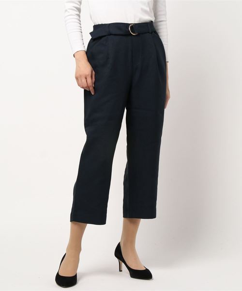 BELLUNA PLUS（ベルーナ）の「ウーリッシュ素材ベルト付ワイドパンツ５６丈（その他パンツ・レディース・キャメル/ピンク系その他/テラコッタ/ブラック/ネイビー/ベージュ/カーキ/オリーブ・SMALL/MEDIUM/LARGE/X-LARGE）」の21枚目の写真