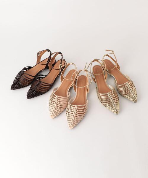 green label relaxing（グリーンレーベルリラクシング）の「★FFC ポインテッド ライン サンダル(2.5cmヒール)（サンダル・レディース・ダークブラウン/ベージュ/ゴールド・L/S/M）」の5枚目の写真