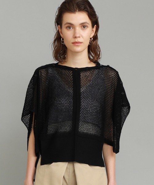 andme｜リネンライク メッシュ ニット トップス | Rakuten