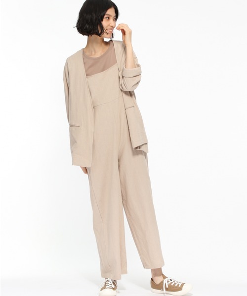 LAKOLE（ラコレ）の「ノーカラーオーバーサイズジャケット / LAKOLE（ノーカラージャケット・レディース・ベージュ/ブラウン/キャメル・SMALL/MEDIUM）」の7枚目の写真