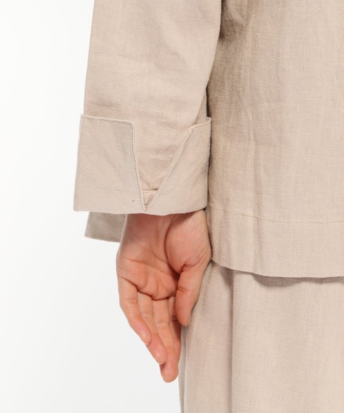 LAKOLE（ラコレ）の「ノーカラーオーバーサイズジャケット / LAKOLE（ノーカラージャケット・レディース・ベージュ/ブラウン/キャメル・SMALL/MEDIUM）」の17枚目の写真