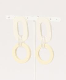 【Caramel late】ウッドオーバルピアス