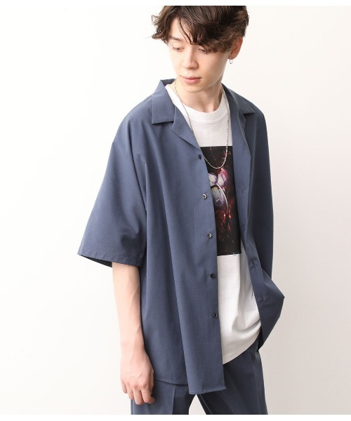 JUNRED（ジュンレッド）の「【セットアップ可能】エアリーストレッチドルマンシャツ（シャツ/ブラウス・メンズ・ホワイト/ブラウン/ブルー・S/M/L）」の3枚目の写真