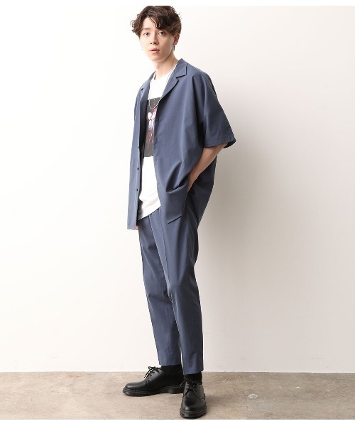 JUNRED（ジュンレッド）の「【セットアップ可能】エアリーストレッチドルマンシャツ（シャツ/ブラウス・メンズ・ホワイト/ブラウン/ブルー・S/M/L）」の6枚目の写真