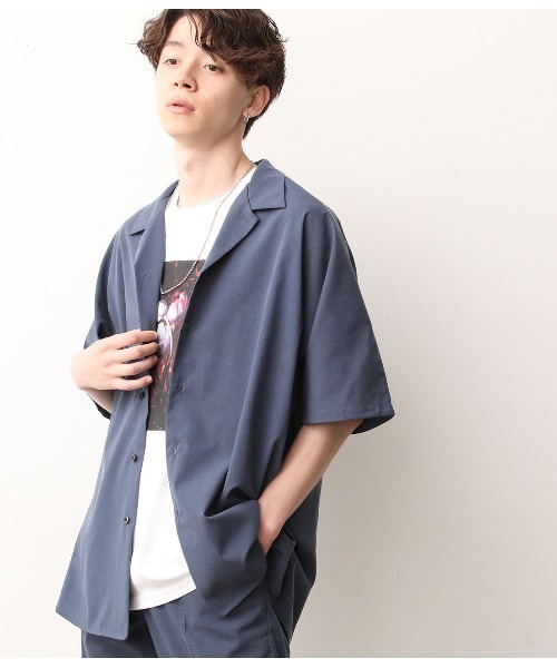 JUNRED（ジュンレッド）の「【セットアップ可能】エアリーストレッチドルマンシャツ（シャツ/ブラウス・メンズ・ホワイト/ブラウン/ブルー・S/M/L）」の4枚目の写真