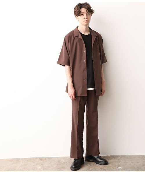 JUNRED（ジュンレッド）の「【セットアップ可能】エアリーストレッチドルマンシャツ（シャツ/ブラウス・メンズ・ホワイト/ブラウン/ブルー・S/M/L）」の18枚目の写真