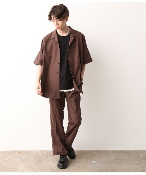 JUNRED（ジュンレッド）の「【セットアップ可能】エアリーストレッチドルマンシャツ（シャツ/ブラウス・メンズ・ホワイト/ブラウン/ブルー・S/M/L）」の16枚目の写真