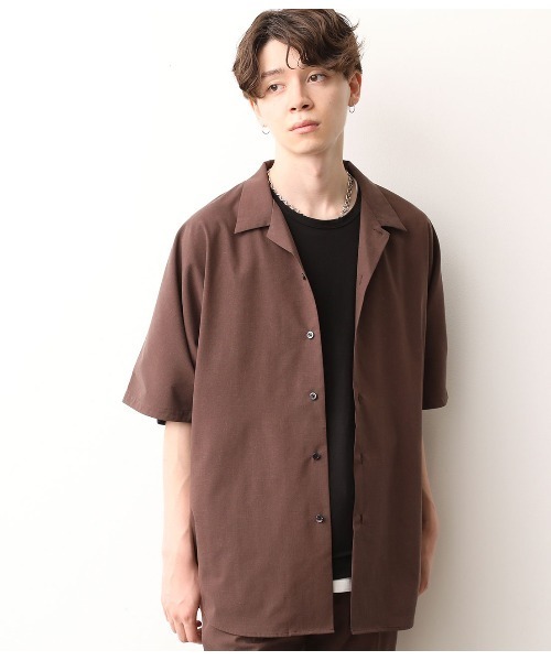 JUNRED（ジュンレッド）の「【セットアップ可能】エアリーストレッチドルマンシャツ（シャツ/ブラウス・メンズ・ホワイト/ブラウン/ブルー・S/M/L）」の9枚目の写真