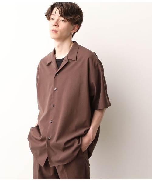 JUNRED（ジュンレッド）の「【セットアップ可能】エアリーストレッチドルマンシャツ（シャツ/ブラウス・メンズ・ホワイト/ブラウン/ブルー・S/M/L）」の21枚目の写真