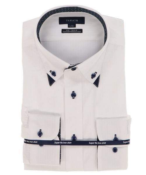 タカキューメンズ Taka Q Men ノーアイロンストレッチ ボタンダウン無地柄 ビジネスドレス長袖ニットシャツ ビジネスシャツ Taka Q タカキュー のファッション通販 Zozotown
