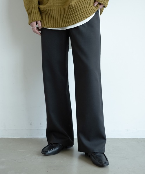 Aunt Marie's（アントマリーズ）の「【低身長向けSサイズ有】セミワイドイージーパンツ  / AUNT MARIE'S（スラックス・レディース・グリーン/ブラウン/ダークブラウン/ブラック・SMALL/FREE）」の3枚目の写真