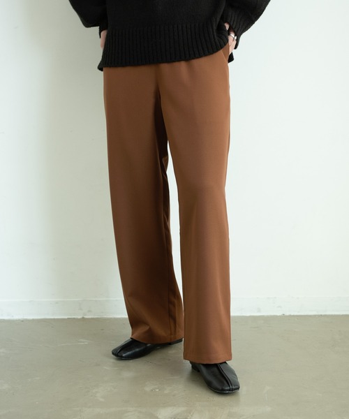 Aunt Marie's（アントマリーズ）の「【低身長向けSサイズ有】セミワイドイージーパンツ  / AUNT MARIE'S（スラックス・レディース・グリーン/ブラウン/ダークブラウン/ブラック・SMALL/FREE）」の5枚目の写真