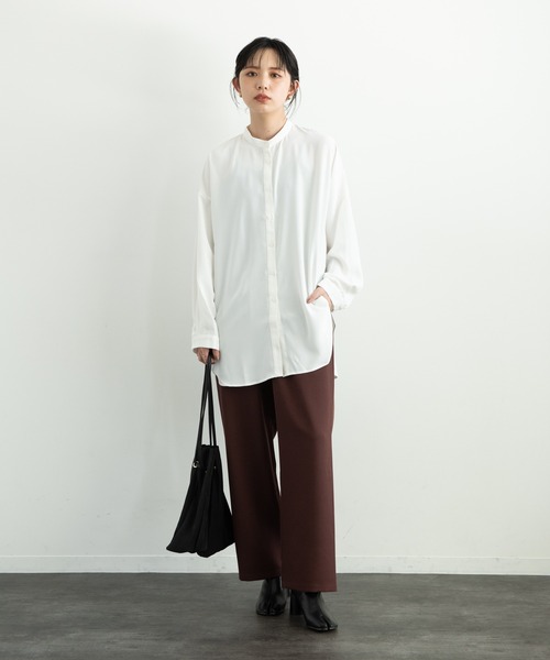 Aunt Marie's（アントマリーズ）の「【低身長向けSサイズ有】セミワイドイージーパンツ  / AUNT MARIE'S（スラックス・レディース・グリーン/ブラウン/ダークブラウン/ブラック・SMALL/FREE）」の9枚目の写真