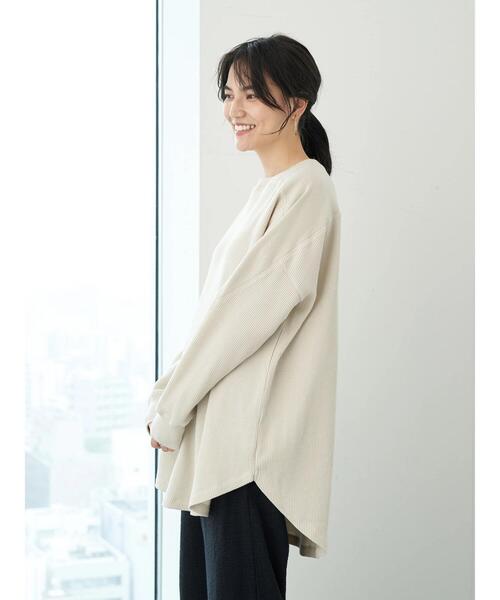 AMERICAN HOLIC（アメリカンホリック）の「切り替えワッフルリブカットチュニック　＊（Tシャツ/カットソー・レディース・ライトグレー/ブラック/モカ・FREE）」の12枚目の写真