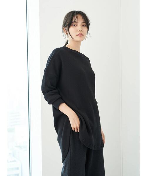 AMERICAN HOLIC（アメリカンホリック）の「切り替えワッフルリブカットチュニック　＊（Tシャツ/カットソー・レディース・ライトグレー/ブラック/モカ・FREE）」の15枚目の写真