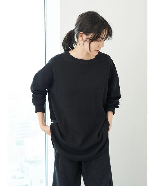 AMERICAN HOLIC（アメリカンホリック）の「切り替えワッフルリブカットチュニック　＊（Tシャツ/カットソー・レディース・ライトグレー/ブラック/モカ・FREE）」の16枚目の写真