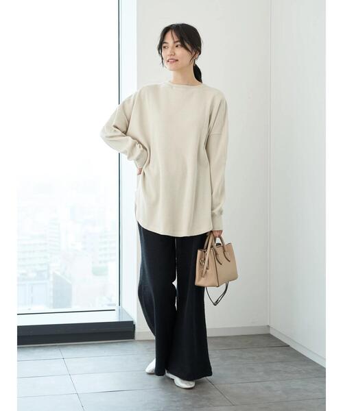 AMERICAN HOLIC（アメリカンホリック）の「切り替えワッフルリブカットチュニック　＊（Tシャツ/カットソー・レディース・ライトグレー/ブラック/モカ・FREE）」の20枚目の写真