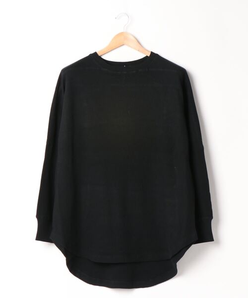 AMERICAN HOLIC（アメリカンホリック）の「切り替えワッフルリブカットチュニック　＊（Tシャツ/カットソー・レディース・ライトグレー/ブラック/モカ・FREE）」の4枚目の写真