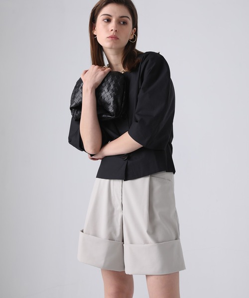 chuclla(チュクラ)の「【chuclla】【2021/SS】Double hem short pants sb-4 chw1410(その他パンツ・レディース・グレイッシュベージュ・S/M)」の2枚目の写真