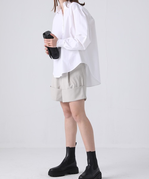 chuclla(チュクラ)の「【chuclla】【2021/SS】Double hem short pants sb-4 chw1410(その他パンツ・レディース・グレイッシュベージュ・S/M)」の9枚目の写真