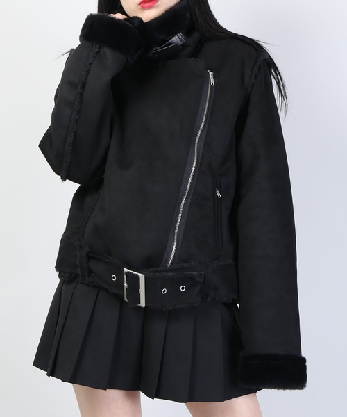 WC（ダブル シー）の「WC/フェイクムートンコート（ムートンコート・レディース・ブラック/ブラウン/ライトパープル・FREE）」の2枚目の写真