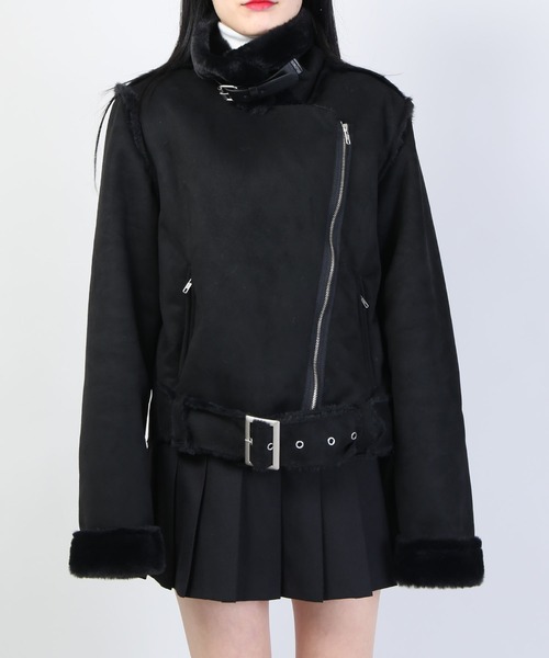 WC（ダブル シー）の「WC/フェイクムートンコート（ムートンコート・レディース・ブラック/ブラウン/ライトパープル・FREE）」の6枚目の写真