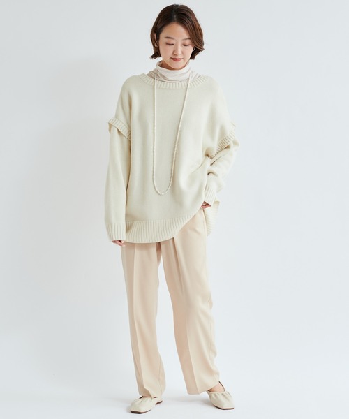 DouDou（ドゥドゥ）の「マルチWAYニット（ニット/セーター・レディース・ベージュ/オフホワイト・FREE）」の3枚目の写真