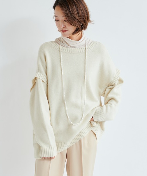 DouDou（ドゥドゥ）の「マルチWAYニット（ニット/セーター・レディース・ベージュ/オフホワイト・FREE）」の7枚目の写真