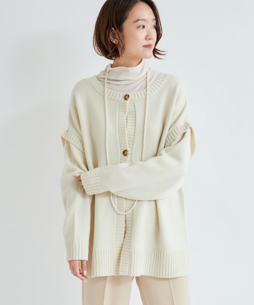 DouDou（ドゥドゥ）の「マルチWAYニット（ニット/セーター・レディース・ベージュ/オフホワイト・FREE）」の19枚目の写真