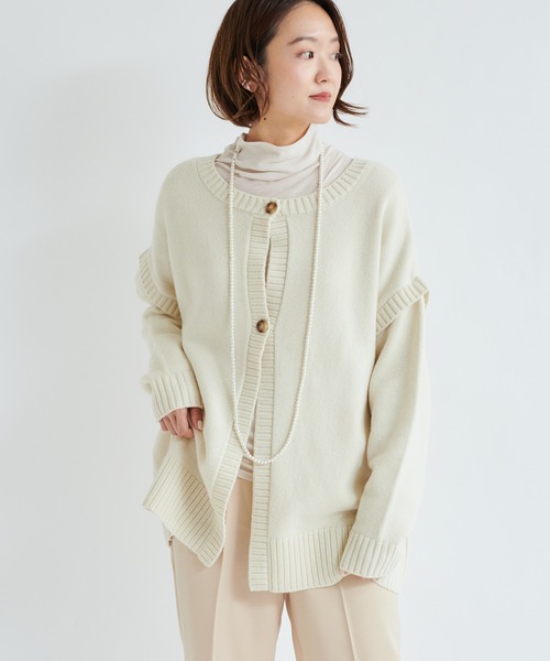 DouDou（ドゥドゥ）の「マルチWAYニット（ニット/セーター・レディース・ベージュ/オフホワイト・FREE）」の20枚目の写真