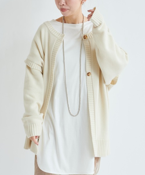 DouDou（ドゥドゥ）の「マルチWAYニット（ニット/セーター・レディース・ベージュ/オフホワイト・FREE）」の21枚目の写真