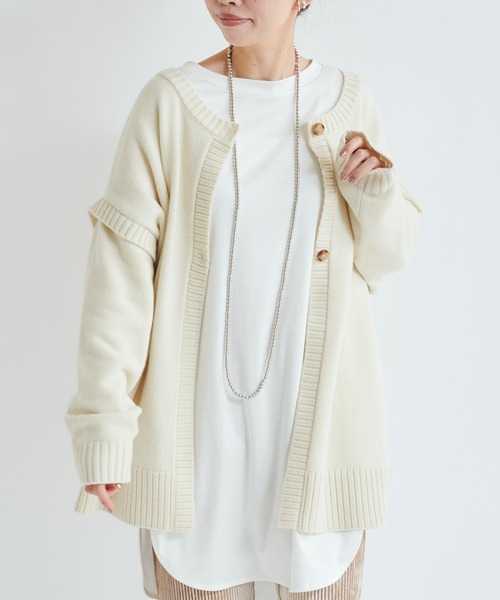 DouDou（ドゥドゥ）の「マルチWAYニット（ニット/セーター・レディース・ベージュ/オフホワイト・FREE）」の22枚目の写真