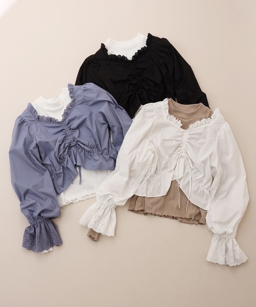 one after another NICE CLAUP(ワンアフターアナザーナイスクラップ)の「vintage風セットブラウス(シャツ/ブラウス・レディース・オフホワイト/ブラック/ブルー/チェック・FREE)」の21枚目の写真