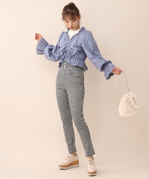 one after another NICE CLAUP(ワンアフターアナザーナイスクラップ)の「vintage風セットブラウス(シャツ/ブラウス・レディース・オフホワイト/ブラック/ブルー/チェック・FREE)」の9枚目の写真