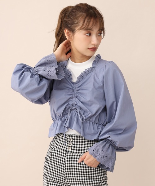 one after another NICE CLAUP(ワンアフターアナザーナイスクラップ)の「vintage風セットブラウス(シャツ/ブラウス・レディース・オフホワイト/ブラック/ブルー/チェック・FREE)」の5枚目の写真