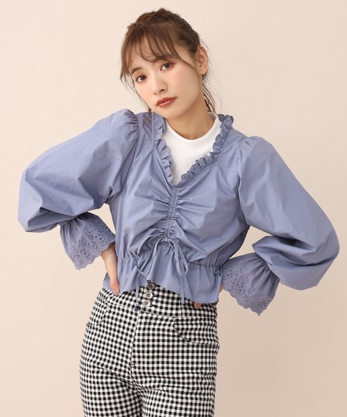 one after another NICE CLAUP(ワンアフターアナザーナイスクラップ)の「vintage風セットブラウス(シャツ/ブラウス・レディース・オフホワイト/ブラック/ブルー/チェック・FREE)」の6枚目の写真