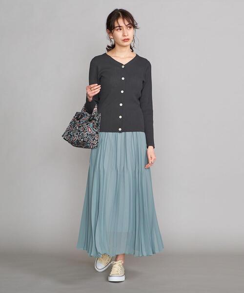 BEAUTY&YOUTH UNITED ARROWS（ビューティーアンドユースユナイテッドアローズ）の「BY リブコンパクトVネックカーディガン -ウォッシャブル-（カーディガン/ボレロ・レディース・ベージュ/ダークグレー/ロイヤルブルー・FREE）」の19枚目の写真