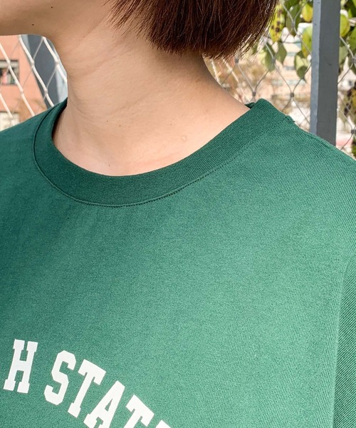 CIAOPANIC TYPY（チャオパニックティピー）の「USAコットン7分袖ナンバリングTee（Tシャツ/カットソー・レディース・オフホワイト/チャコールグレー/グリーン・ONE SIZE）」の9枚目の写真