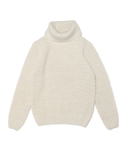 BEAMS LIGHTS Men's（ビームスライツ メンズ）の「◎BEAMS LIGHTS / ワッフルオフタートルネックニット（ニット/セーター・メンズ・オフホワイト/グレー/ブラウン・LARGE/SMALL/MEDIUM）」の19枚目の写真