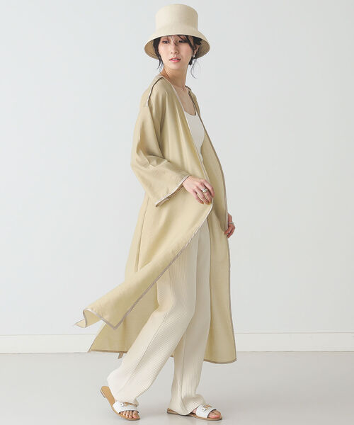 BEAMS LIGHTS(ビームスライツ)の「BEAMS LIGHTS / サテン バインダー シアー コート(その他アウター・レディース・イエロー/ピンク/グリーン系その他2・ONE SIZE)」の3枚目の写真